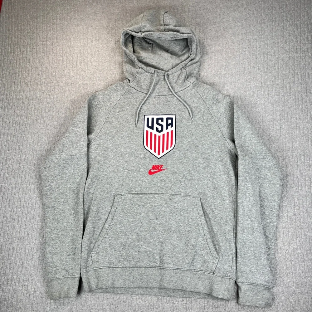 Nike Team USA Soccer Hoodie‎ Pullover Gray Sportswear Men's Size S World Cup